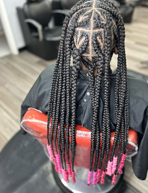 Arrow knotless braids