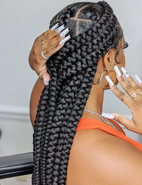 Jumbo Knotless Knotless Braids Half ‘Do