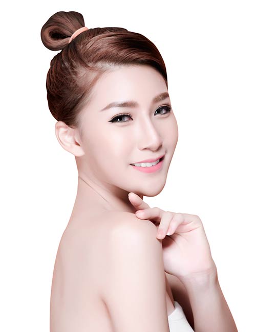 Top knot on Korean short hair