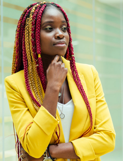 Two-toned thick knotless braids